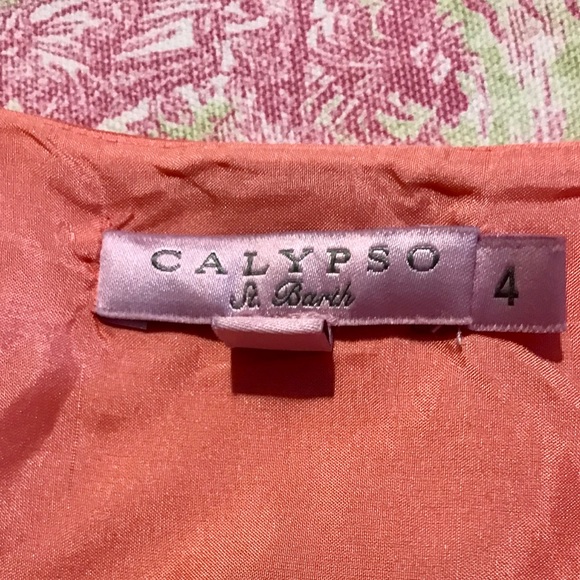 Calypso St Barth coral silk dress size 4 - Picture 3 of 10